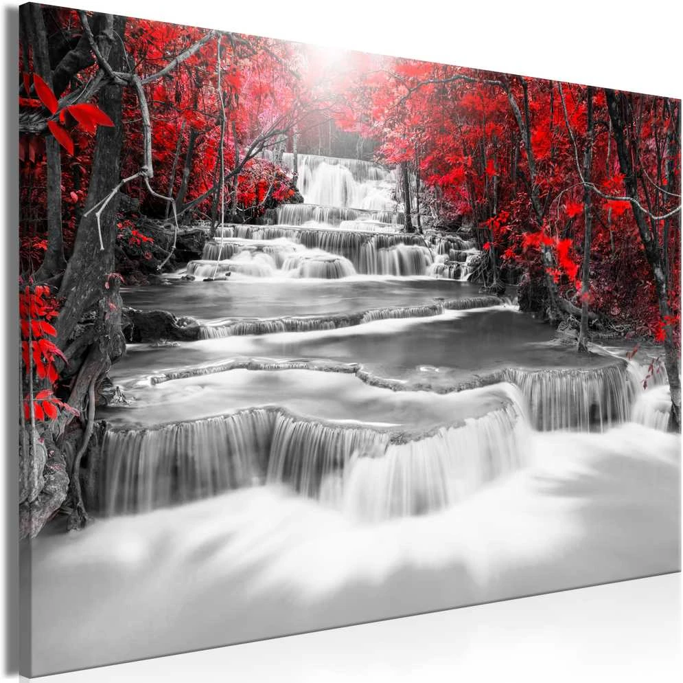 Artgeist Paveikslas - Cascade of Thoughts (1 Part) Wide Raudona