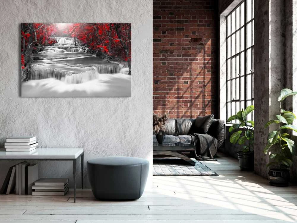 Artgeist Paveikslas - Cascade of Thoughts (1 Part) Wide Raudona