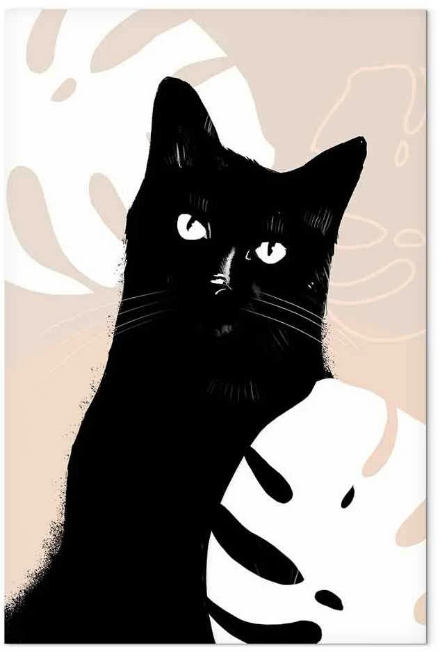 Artgeist Paveikslas - Cat in Monsteras (1 Part) Vertical