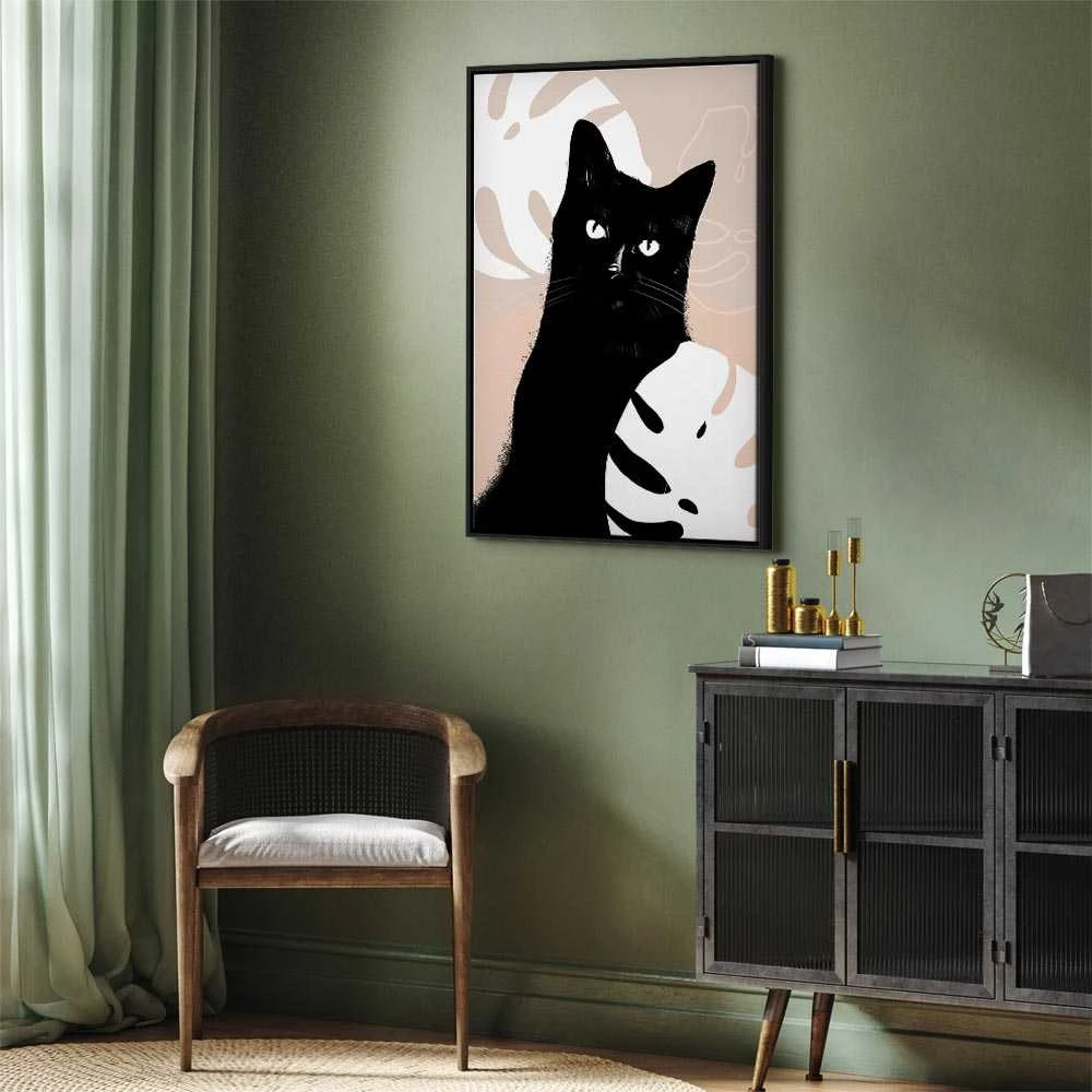 Artgeist Paveikslas - Cat in Monsteras (1 Part) Vertical