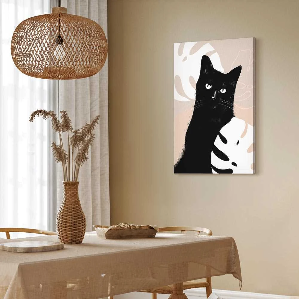 Artgeist Paveikslas - Cat in Monsteras (1 Part) Vertical