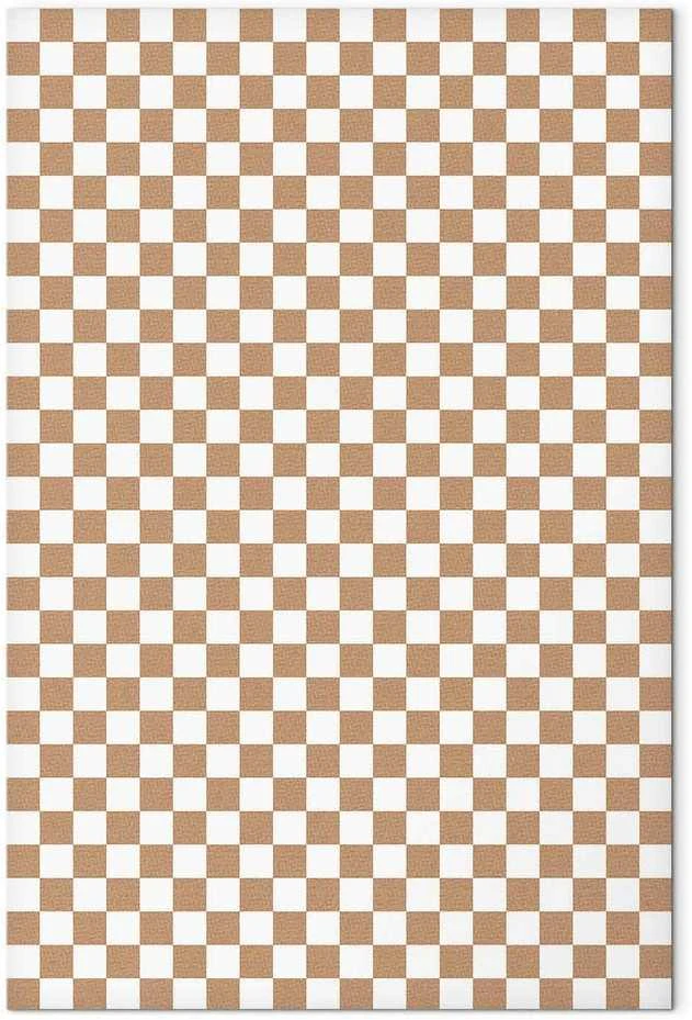 Artgeist Paveikslas - Checkerboard Pattern - Brown-Baltas Grid with a Subtle Noise