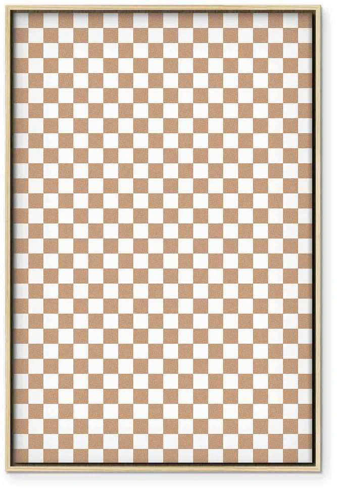 Artgeist Paveikslas - Checkerboard Pattern - Brown-Baltas Grid with a Subtle Noise