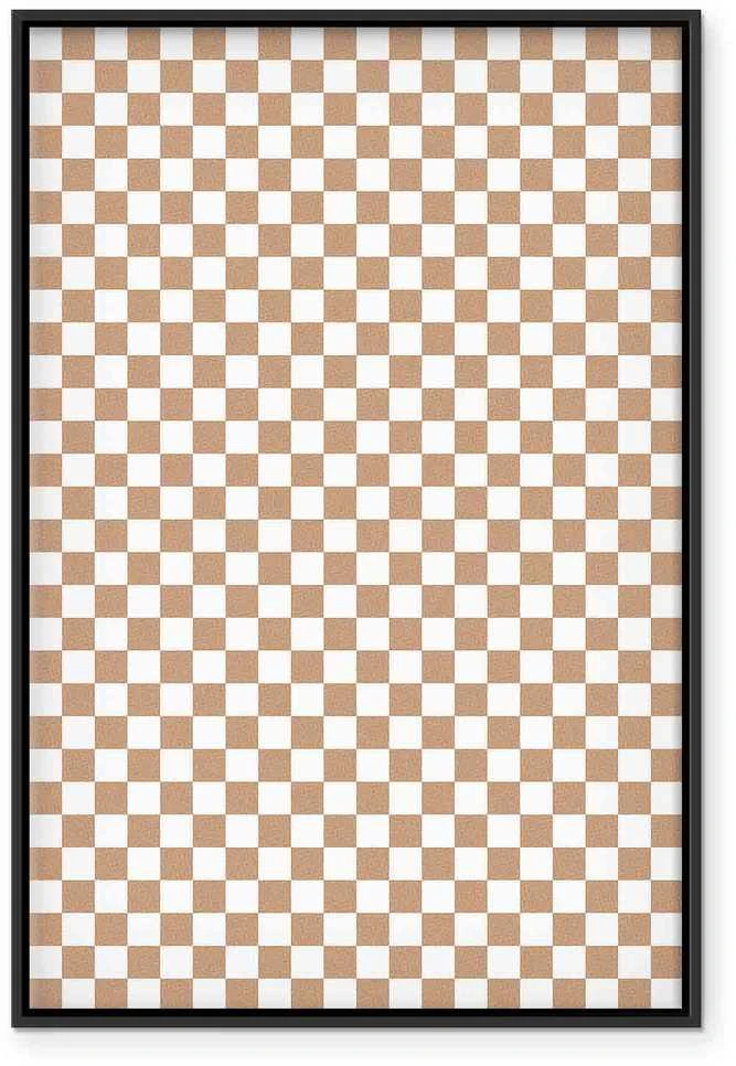 Artgeist Paveikslas - Checkerboard Pattern - Brown-Baltas Grid with a Subtle Noise