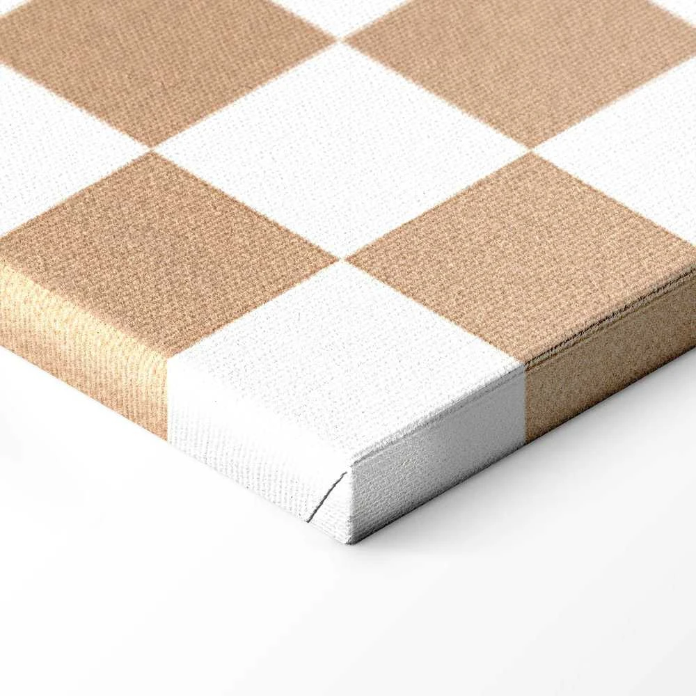 Artgeist Paveikslas - Checkerboard Pattern - Brown-Baltas Grid with a Subtle Noise
