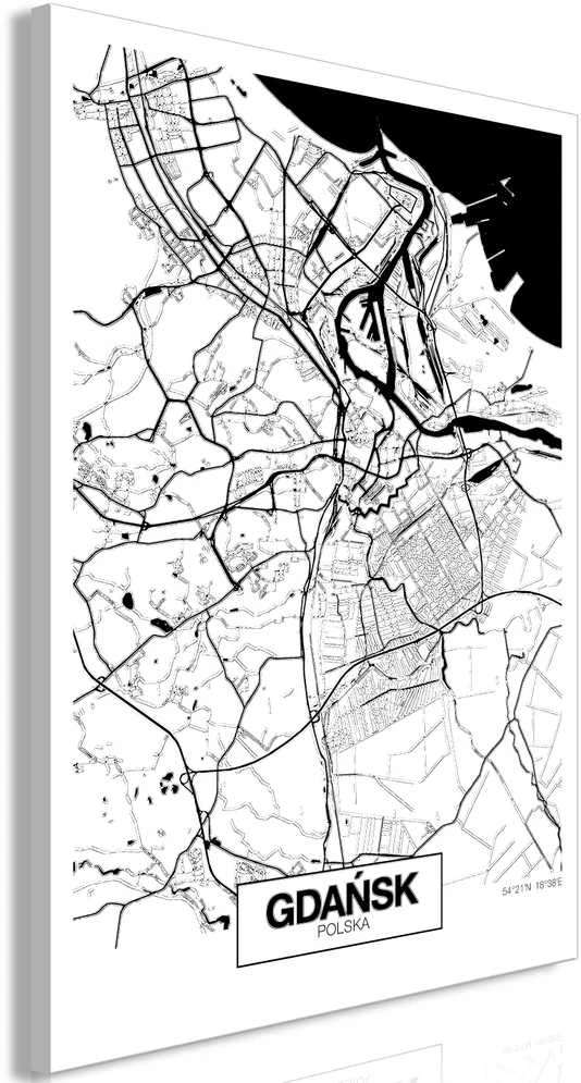 Artgeist Paveikslas - City Plan: Gdansk (1 Part) Vertical