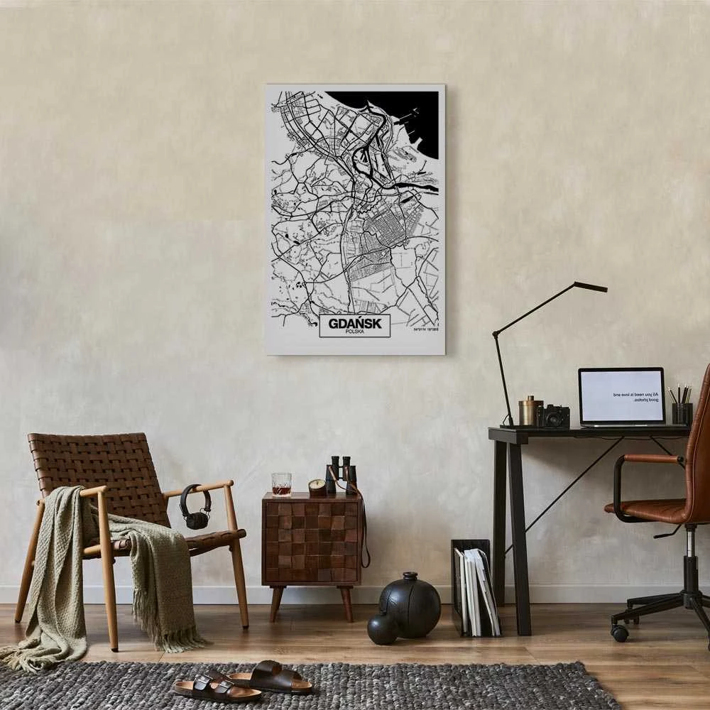 Artgeist Paveikslas - City Plan: Gdansk (1 Part) Vertical