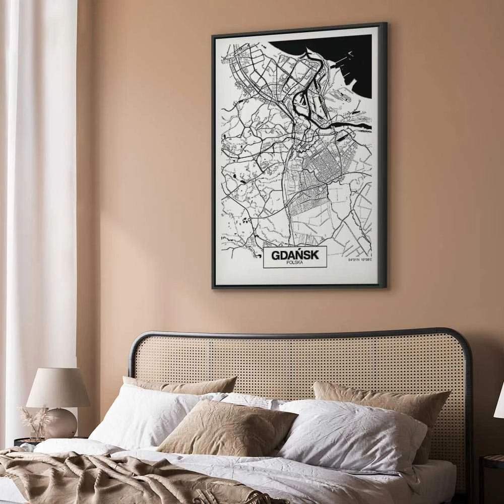 Artgeist Paveikslas - City Plan: Gdansk (1 Part) Vertical