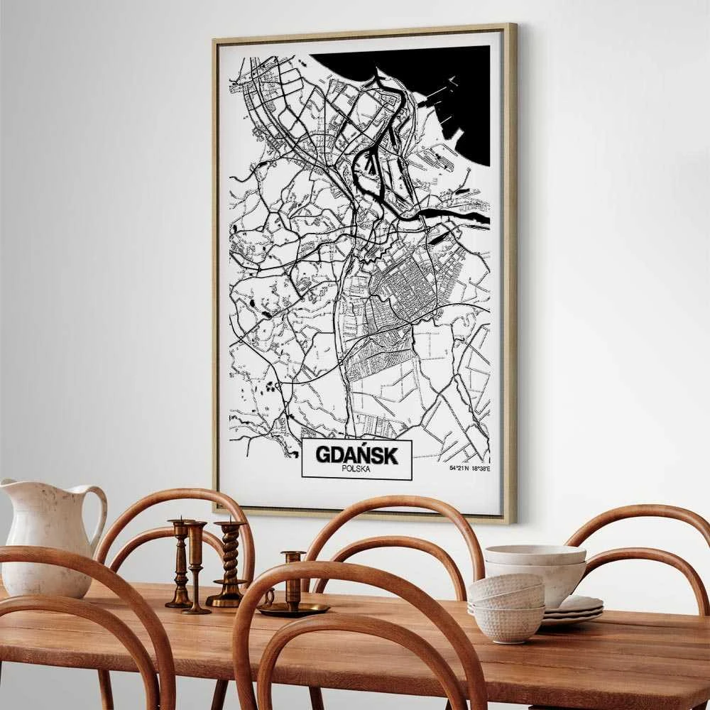 Artgeist Paveikslas - City Plan: Gdansk (1 Part) Vertical