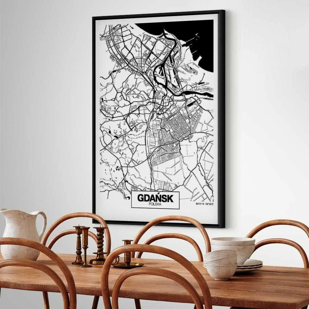 Artgeist Paveikslas - City Plan: Gdansk (1 Part) Vertical