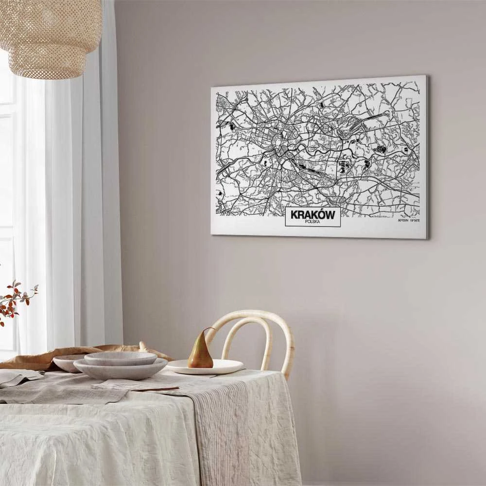 Artgeist Paveikslas - City Plan: Krakow (1 Part) Wide