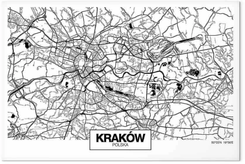 Artgeist Paveikslas - City Plan: Krakow (1 Part) Wide