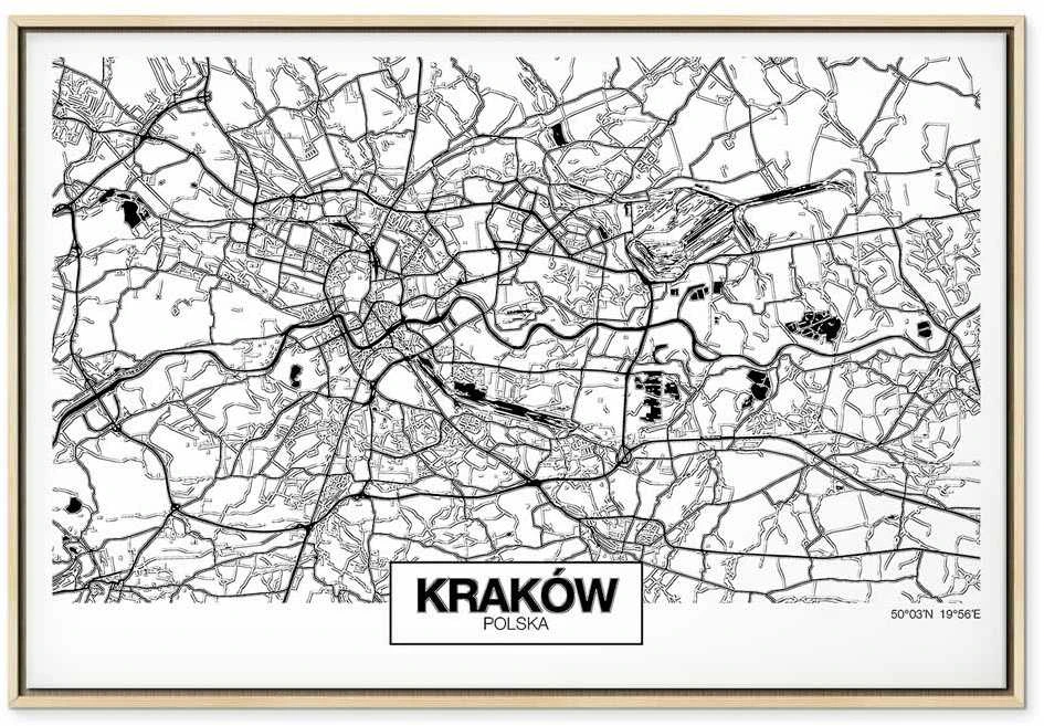 Artgeist Paveikslas - City Plan: Krakow (1 Part) Wide