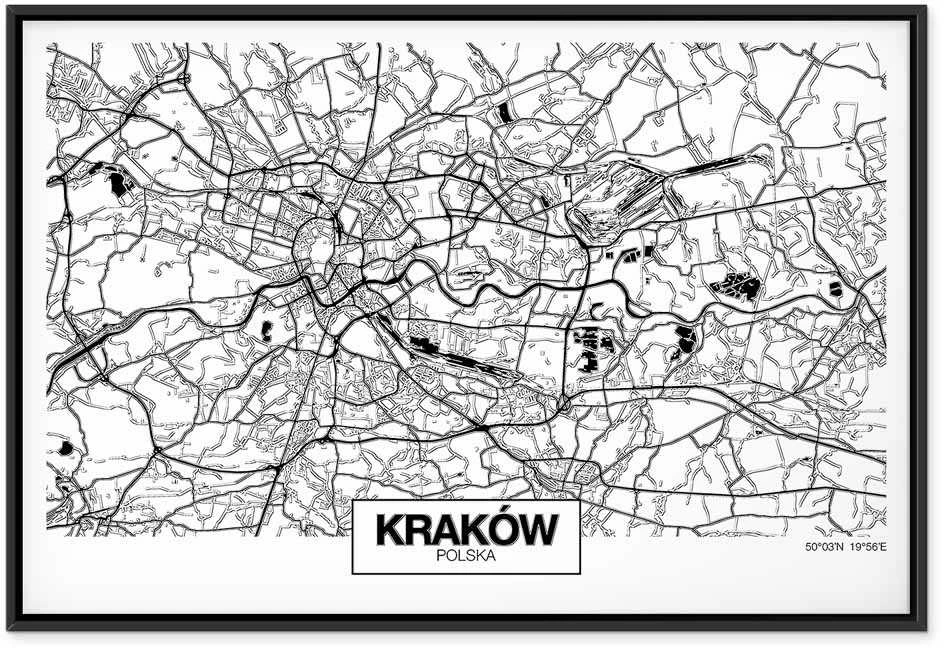 Artgeist Paveikslas - City Plan: Krakow (1 Part) Wide