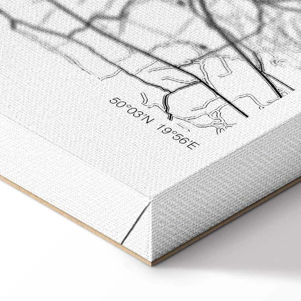 Artgeist Paveikslas - City Plan: Krakow (1 Part) Wide