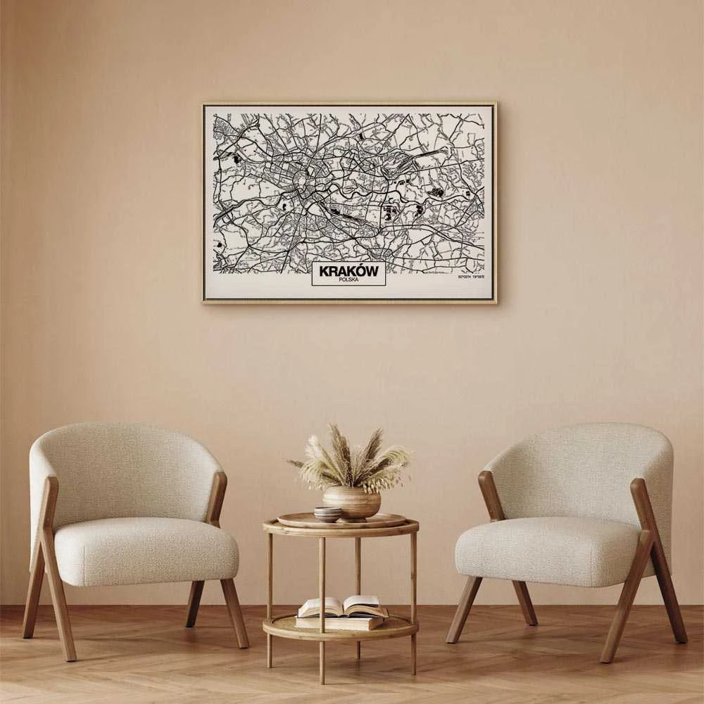 Artgeist Paveikslas - City Plan: Krakow (1 Part) Wide