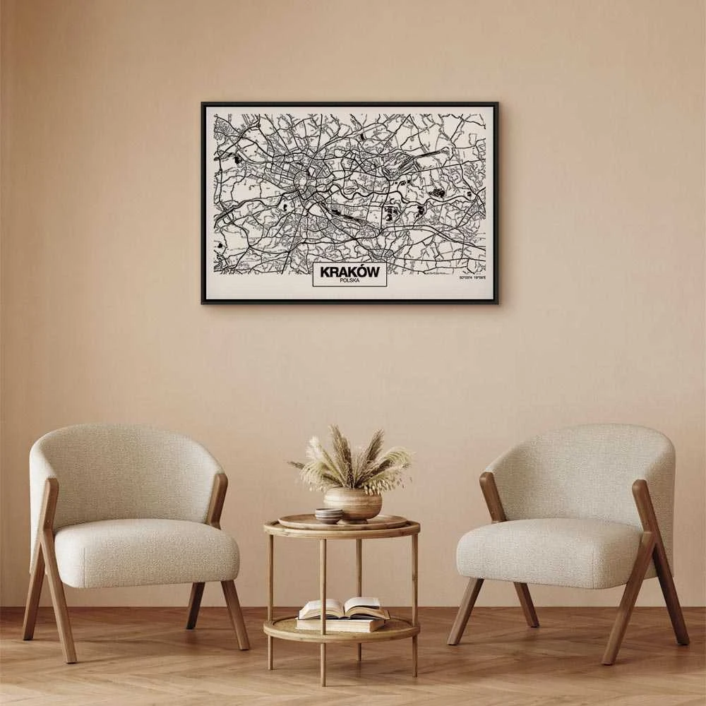 Artgeist Paveikslas - City Plan: Krakow (1 Part) Wide