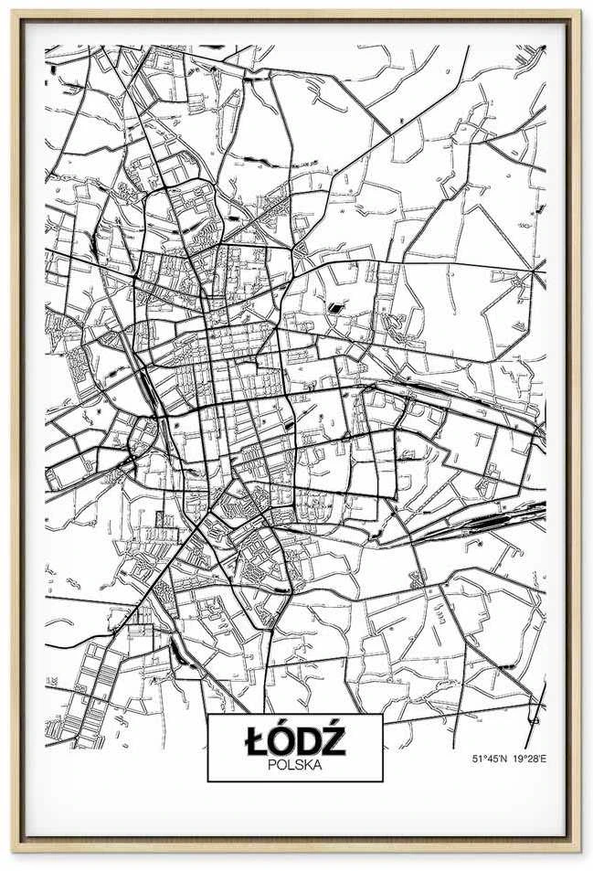 Artgeist Paveikslas - City Plan: Lodz (1 Part) Vertical