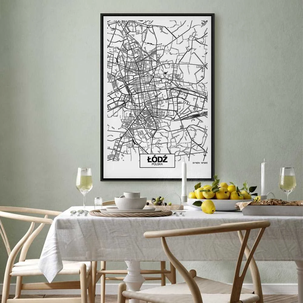 Artgeist Paveikslas - City Plan: Lodz (1 Part) Vertical