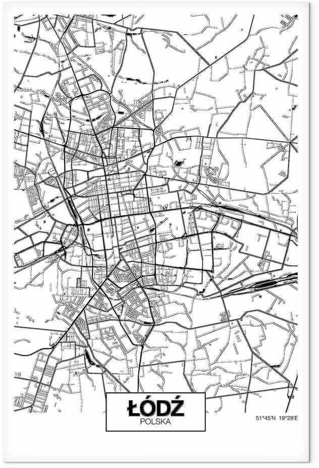 Artgeist Paveikslas - City Plan: Lodz (1 Part) Vertical