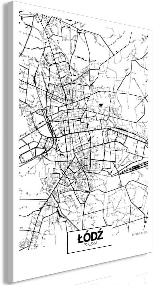 Artgeist Paveikslas - City Plan: Lodz (1 Part) Vertical