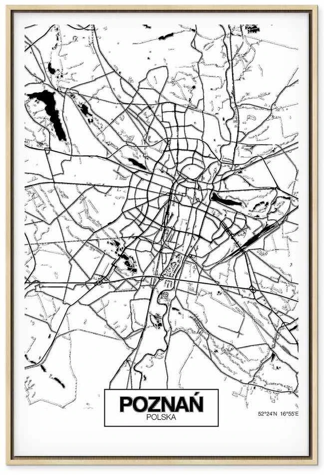 Artgeist Paveikslas - City Plan: Poznan (1 Part) Vertical