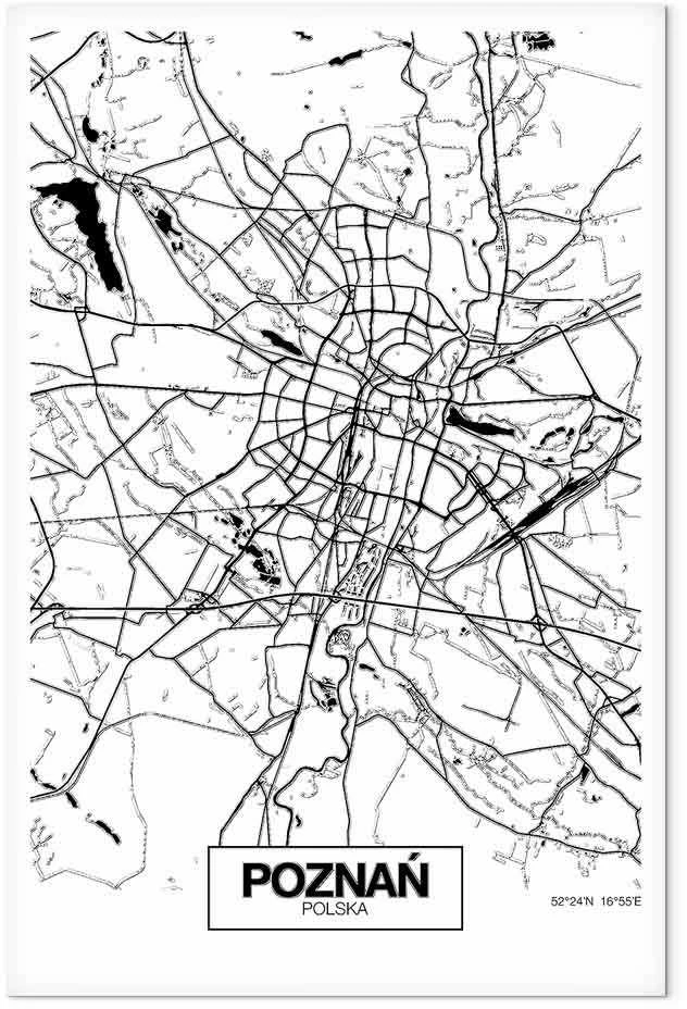 Artgeist Paveikslas - City Plan: Poznan (1 Part) Vertical
