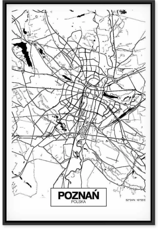 Artgeist Paveikslas - City Plan: Poznan (1 Part) Vertical