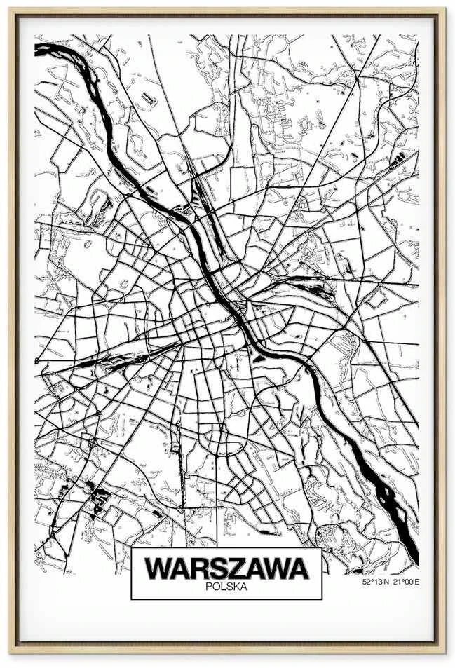 Artgeist Paveikslas - City Plan: Warszawa (1 Part) Vertical