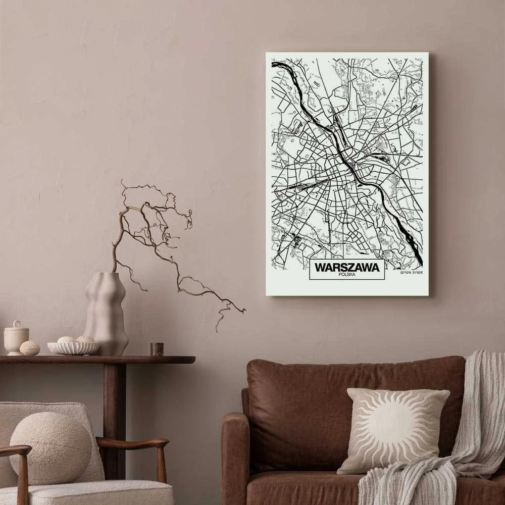 Artgeist Paveikslas - City Plan: Warszawa (1 Part) Vertical