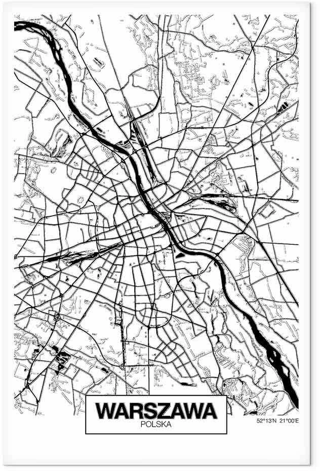 Artgeist Paveikslas - City Plan: Warszawa (1 Part) Vertical