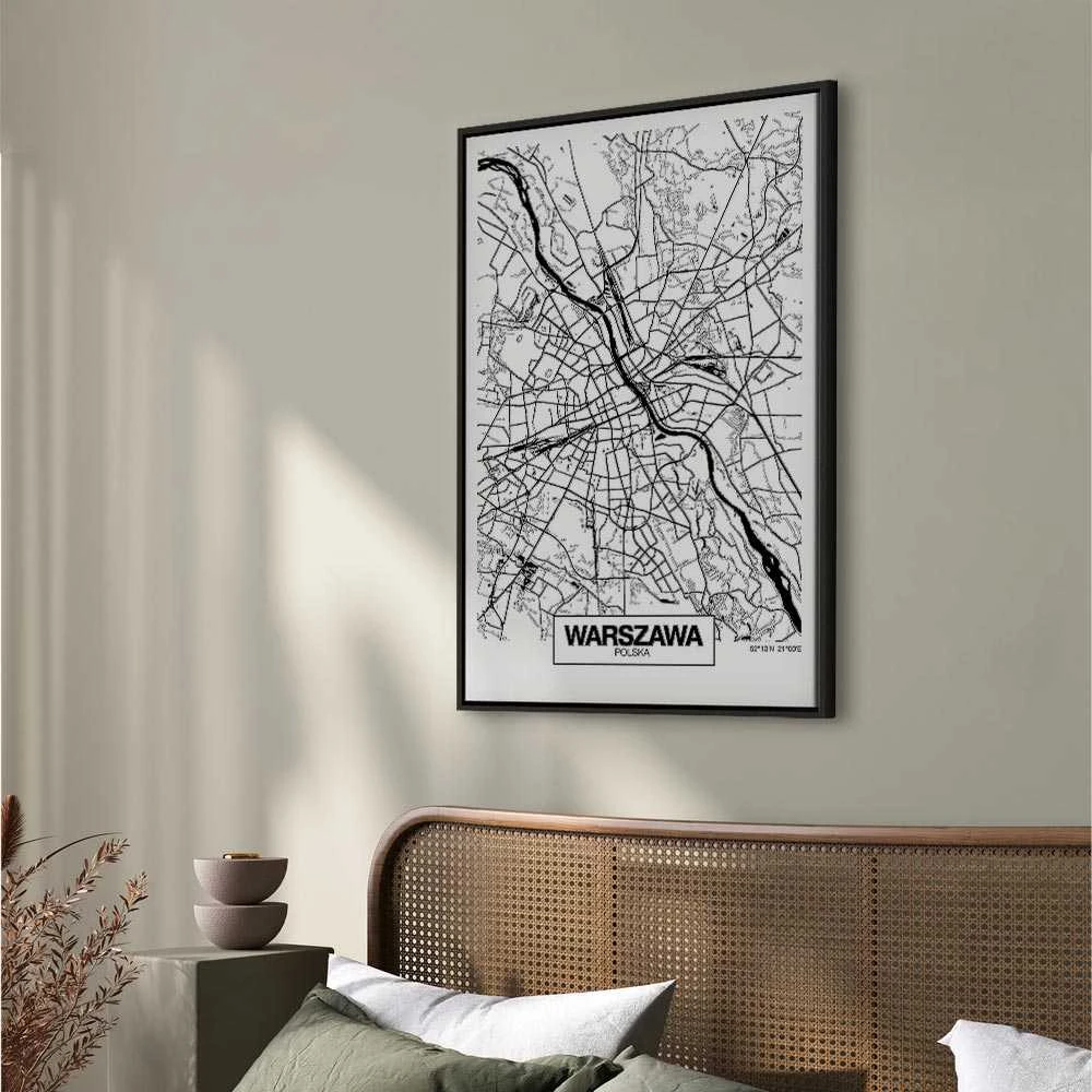 Artgeist Paveikslas - City Plan: Warszawa (1 Part) Vertical