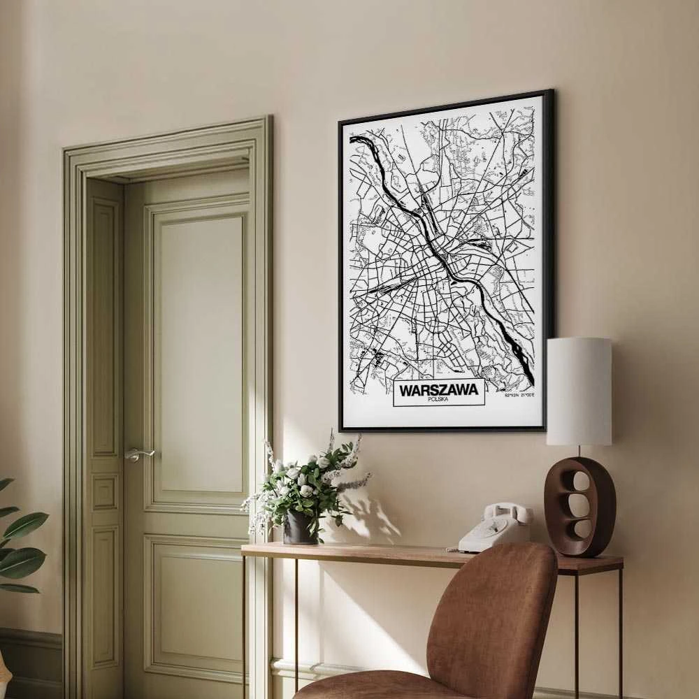 Artgeist Paveikslas - City Plan: Warszawa (1 Part) Vertical