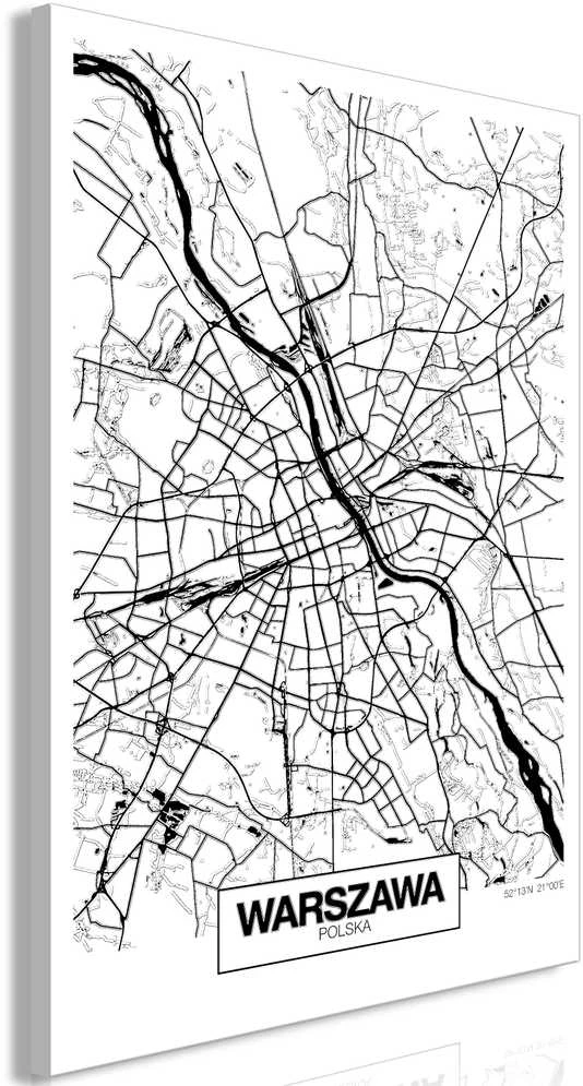 Artgeist Paveikslas - City Plan: Warszawa (1 Part) Vertical