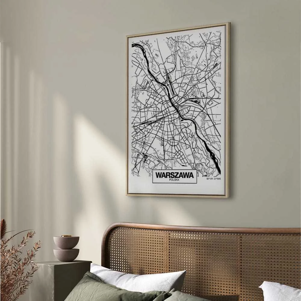 Artgeist Paveikslas - City Plan: Warszawa (1 Part) Vertical