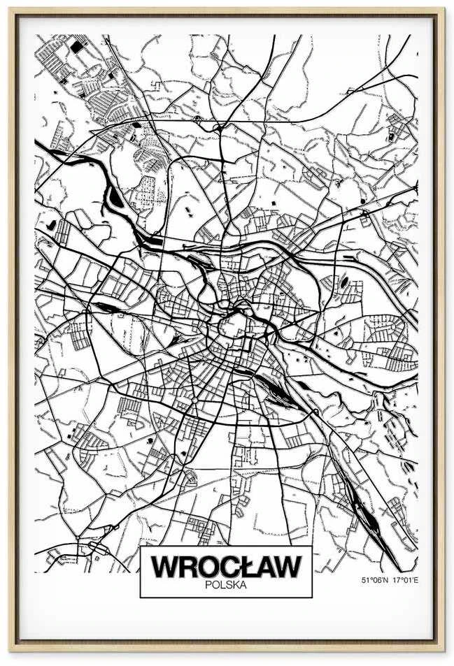 Artgeist Paveikslas - City Plan: Wroclaw (1 Part) Vertical