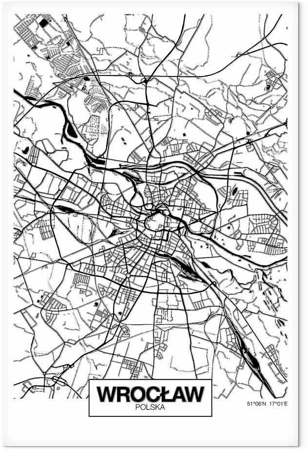 Artgeist Paveikslas - City Plan: Wroclaw (1 Part) Vertical
