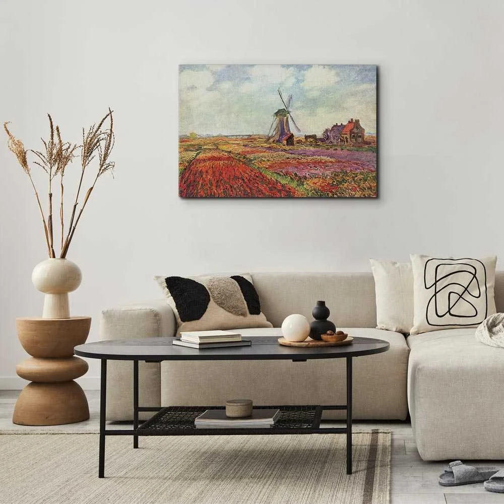 Paveikslas - Claude Monet – Tulip Fields with Windmill