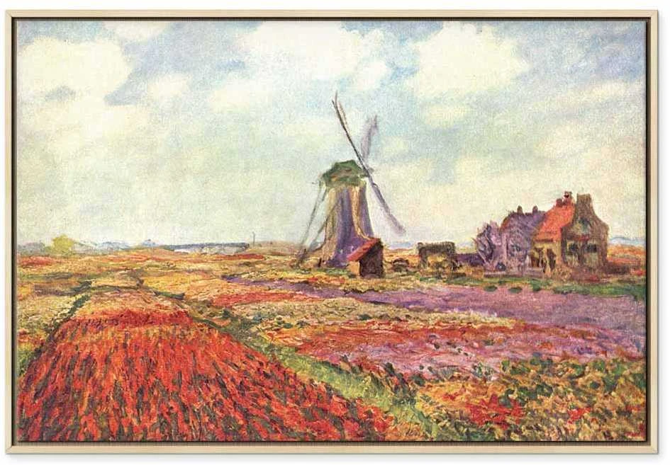 Paveikslas - Claude Monet – Tulip Fields with Windmill
