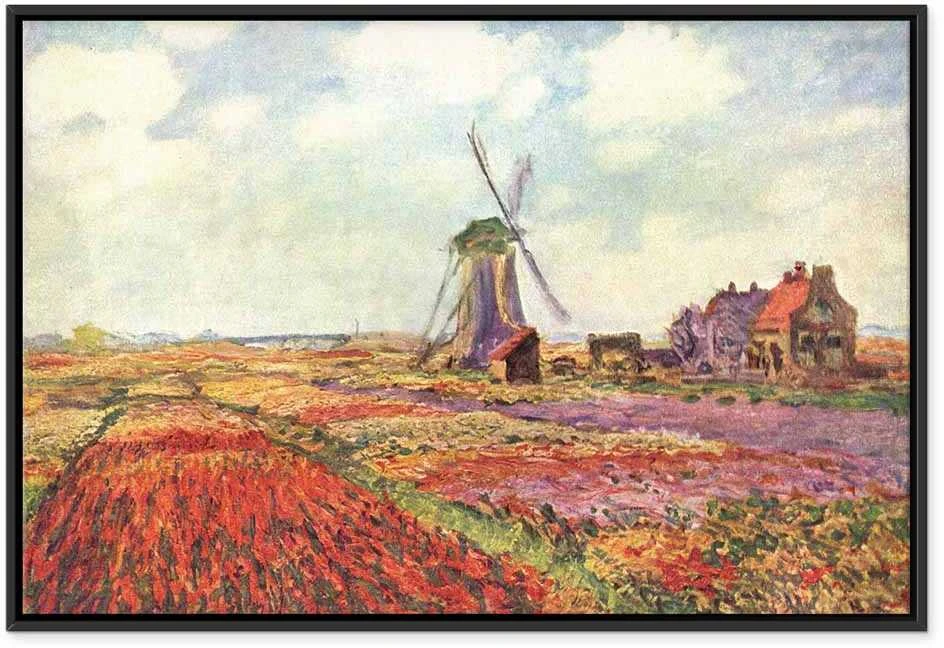 Paveikslas - Claude Monet – Tulip Fields with Windmill