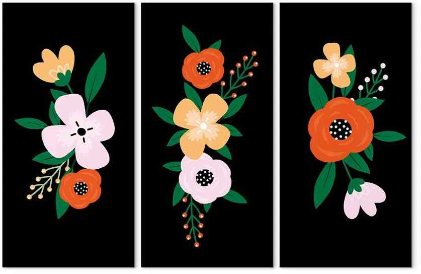 Artgeist Paveikslas - Colorful Bloom (3 Parts)