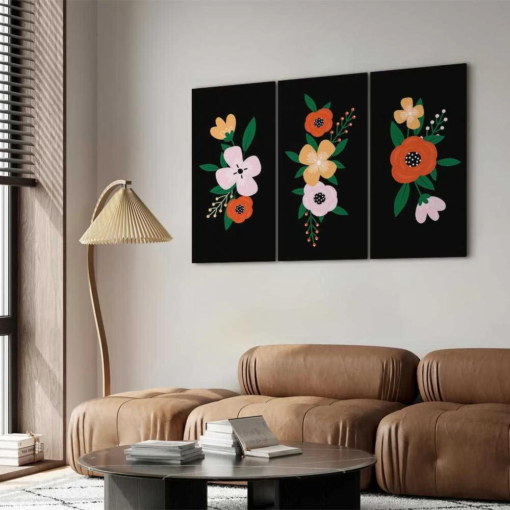 Artgeist Paveikslas - Colorful Bloom (3 Parts)