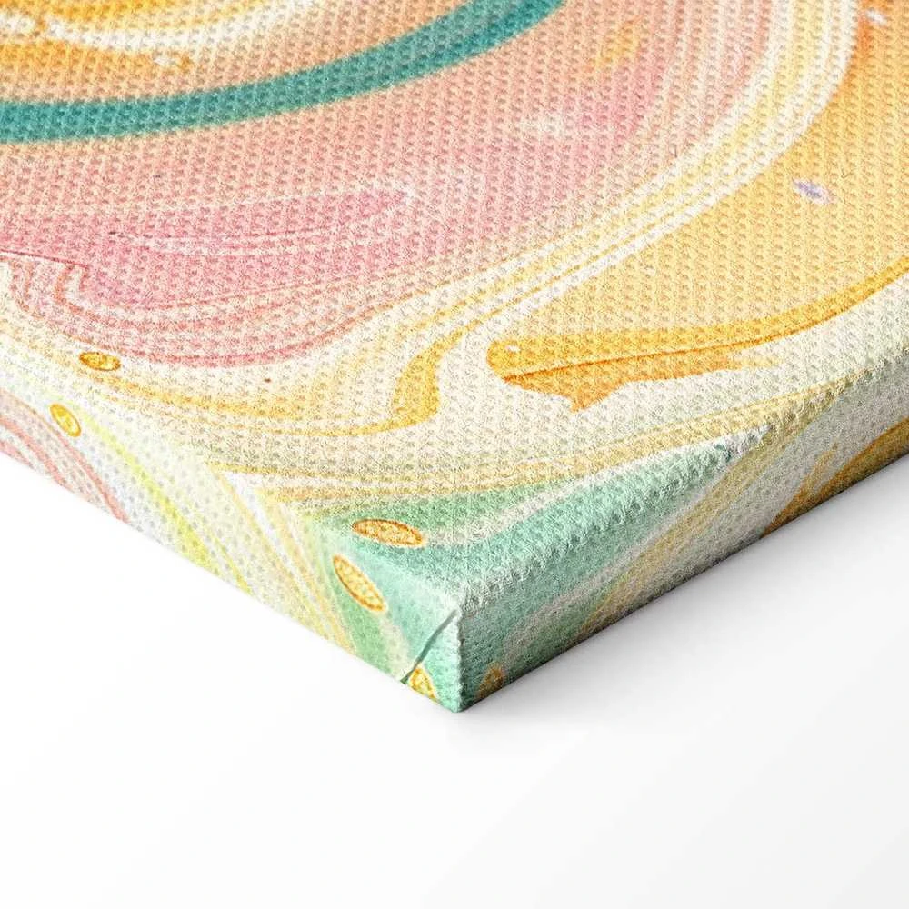 Artgeist Paveikslas - Colorful Chaos - Dynamic Shapes in Shades of Rožinė Geltona and Mėlyna
