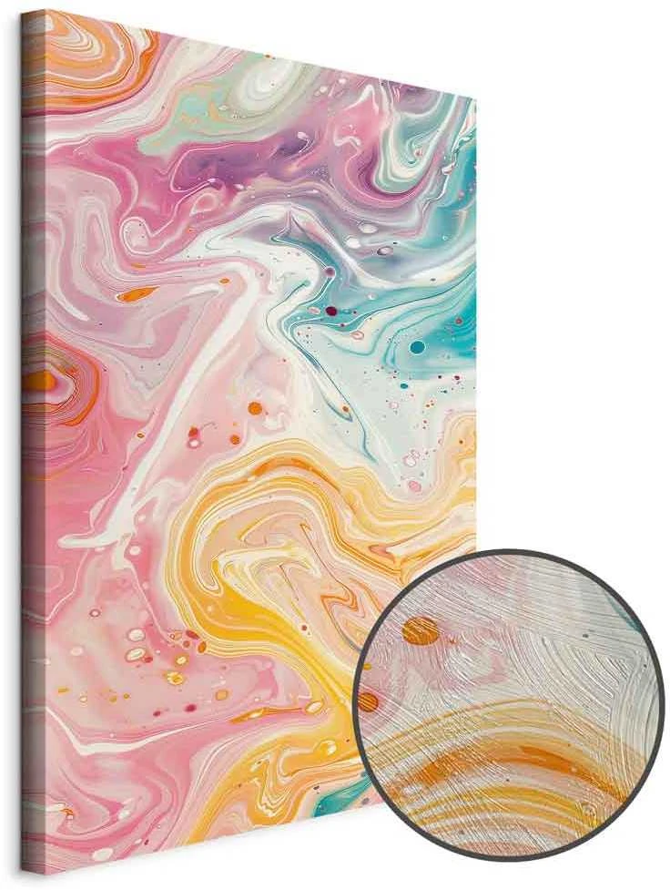 Artgeist Paveikslas - Colorful Chaos - Dynamic Shapes in Shades of Rožinė Geltona and Mėlyna