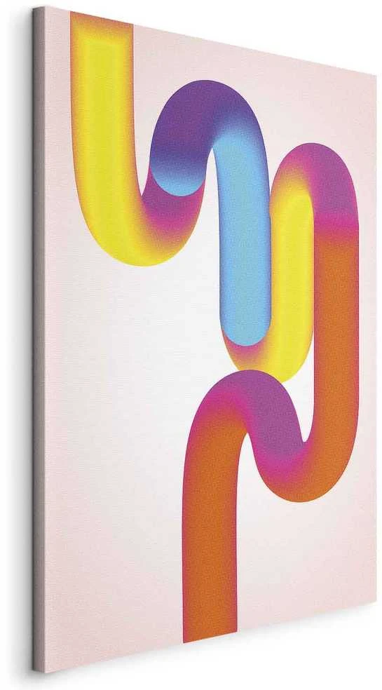 Artgeist Paveikslas - Colorful Turns - Dynamic Composition in Shades of Geltona Rožinė and Mėlyna