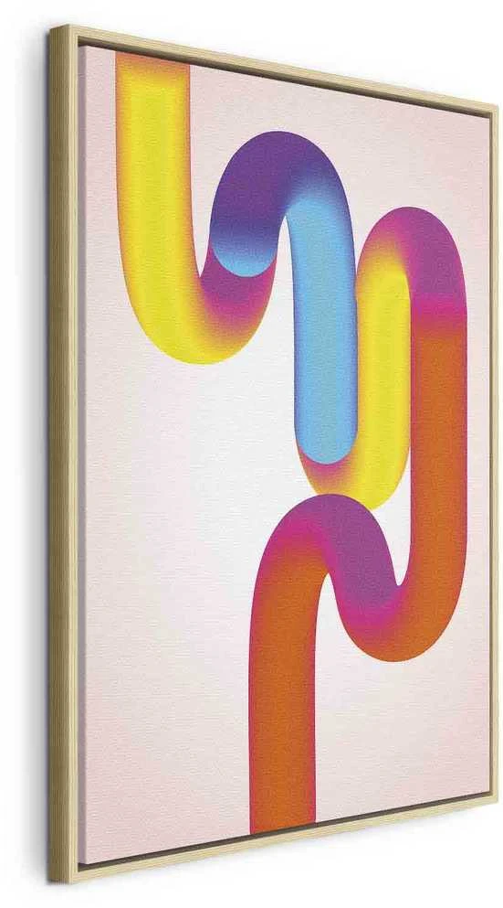Artgeist Paveikslas - Colorful Turns - Dynamic Composition in Shades of Geltona Rožinė and Mėlyna