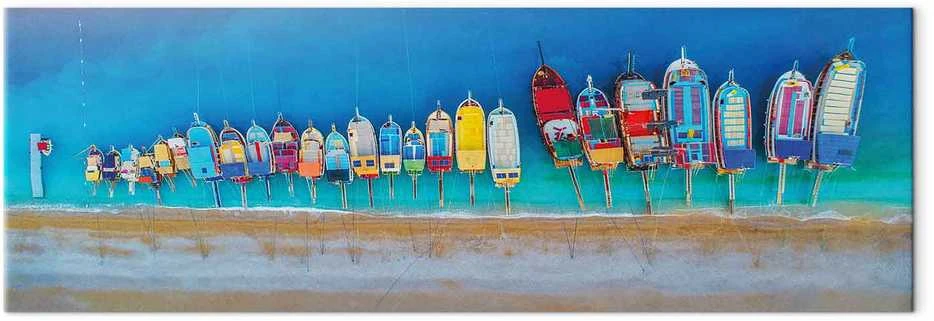 Artgeist Paveikslas - Colourful Boats (1 Part) Narrow