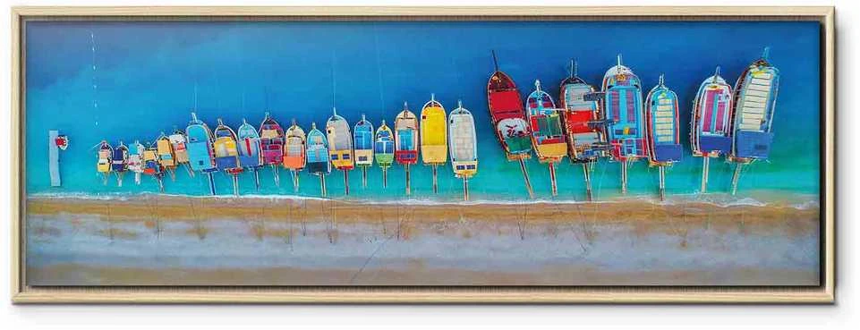 Artgeist Paveikslas - Colourful Boats (1 Part) Narrow
