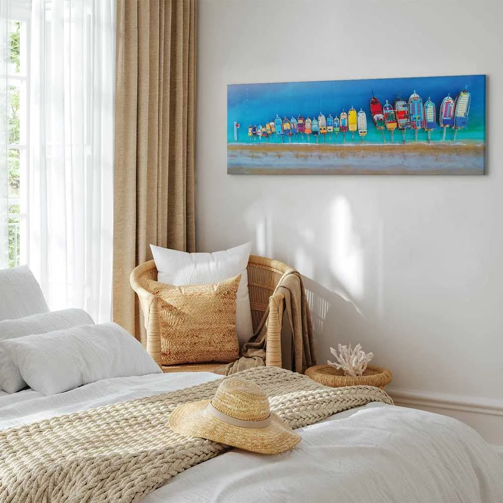 Artgeist Paveikslas - Colourful Boats (1 Part) Narrow
