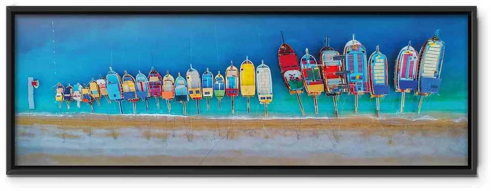 Artgeist Paveikslas - Colourful Boats (1 Part) Narrow